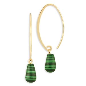 Bloomingdale's Malachite Drop Earrings in 14K Yellow Gold - 100% Exclusive- 4597090