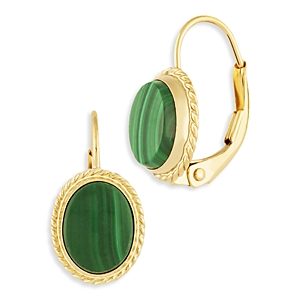 Bloomingdale's Malachite Drop Earrings in 14K Yellow Gold - 100% Exclusive- 4597083