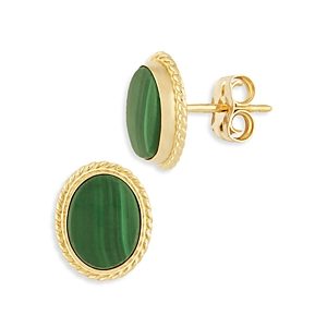 Bloomingdale's Malachite Stud Earrings in 14K Yellow Gold - 100% Exclusive- 4597082