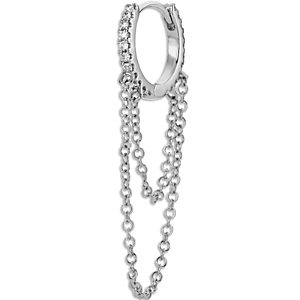 Maria Tash 14K White Gold Diamond Eternity Multi Chain Single Hoop Earring- 4532417