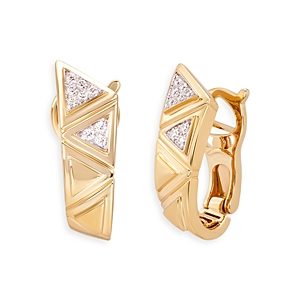 Marina B 18K Yellow Gold Triangolini Diamond Hoop Earrings- 4590418