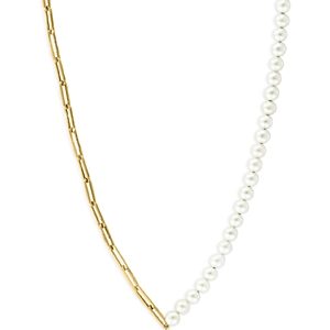 Bloomingdale's 14K Yellow Gold & Cultured Freshwater Pearl Split Necklace, 20 - 100% Exclusive- 4599874