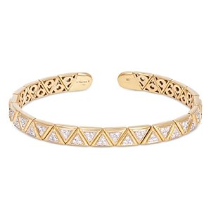 Marina B 18K Yellow Gold Triangolini Diamond Bangle Bracelet- 4612669