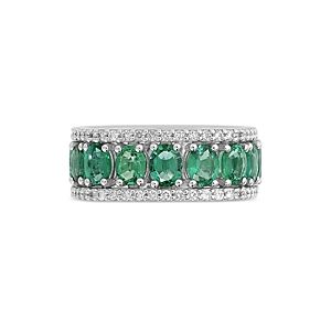 Miseno Jewelry 18K White Gold Procida Emerald & Diamond Band- 4600869