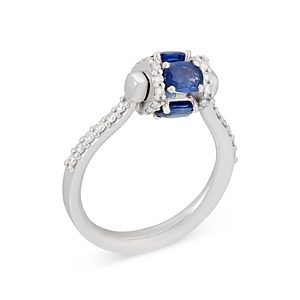 Miseno Jewelry 18K White Gold Procida Sapphire & Diamond Accent Rotating Ring- 4600872