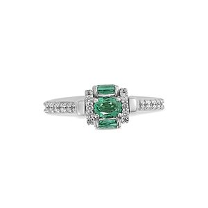 Miseno Jewelry 18K White Gold Procida Emerald & Diamond Rotating Ring- 4607660
