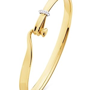 Georg Jensen 18K Yellow Gold Torun Diamond Bangle Bracelet- 4600837