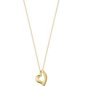 Georg Jensen 18K Yellow Gold Hearts Polished Open Floating Heart Pendant Necklace, 17.72- 4598362