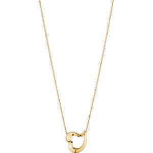 Georg Jensen 18K Yellow Gold Hearts Horizontal Open Heart Pendant Necklace, 17.72- 4598366