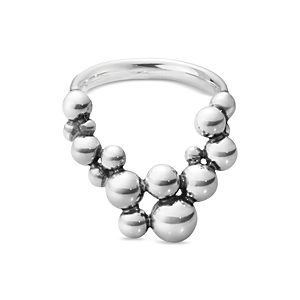Georg Jensen Sterling Silver Gold Moonlight Grapes Bead Cluster Ring- 4598345