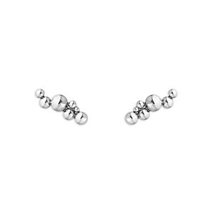 Georg Jensen Sterling Silver Moonlight Grapes Bead Cluster Ear Climbers- 4598342