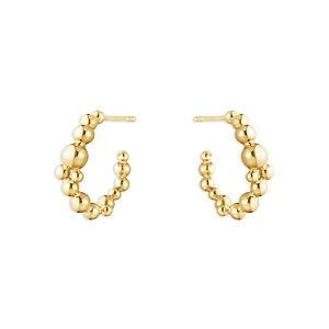 Georg Jensen 18K Yellow Gold Moonlight Grapes Beaded Hoop Earrings- 4598327