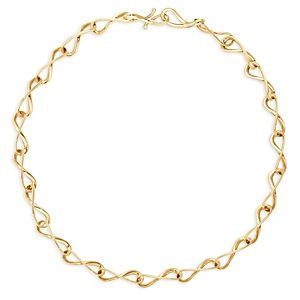 Georg Jensen 18K Yellow Gold Infinity Diamond Accented Link Collar Necklace, 17.91- 4438869