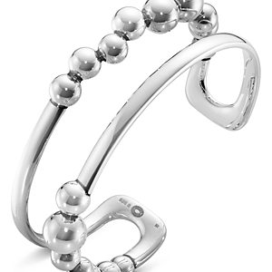Georg Jensen Sterling Silver Moonlight Grapes Beaded Cuff Bracelet- 4598304
