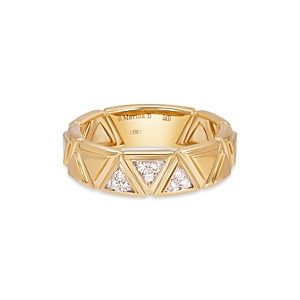 Marina B 18K Gold Triangolini Pave Diamond Band Ring- 4617068