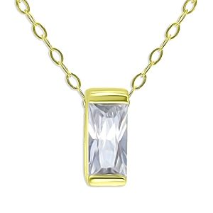 Aqua Baguette Pendant Necklace, 15.5 - 100% Exclusive- 4619565