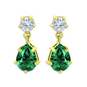Aqua Green Quartz Pear Shape Drop Earrings in 18K Gold-Plated Sterling Silver - 100% Exclusive- 4619558