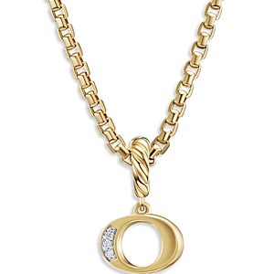 David Yurman 18K Gold Amulets Diamond Pave Initial Pendant- 4555957