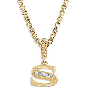 David Yurman 18K Gold Amulets Diamond Pave Initial Pendant- 4555957