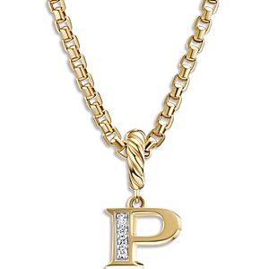 David Yurman 18K Gold Amulets Diamond Pave Initial Pendant- 4555957