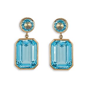 Piranesi 18K Rose Gold Pietra Blue Topaz Drop Earrings- 4623150