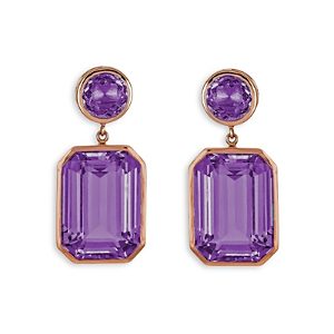 Piranesi 18K Rose Gold Pietra Amethyst Drop Earrings- 4623149