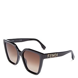 Fendi Lettering Square Sunglasses, 55mm- 4569389