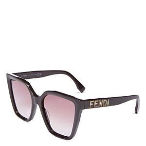 Fendi Lettering Square Sunglasses, 55mm- 4569389