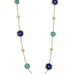Miseno Jewelry 18K Yellow Gold Baia Multi Stone & Diamond Hexagon Station Necklace, 32- 4600878