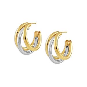Aqua Lexi Triple Row Hoop Earrings in Sterling Silver & 18K Gold Plated Sterling Silver - 100% Exclusive- 4618221