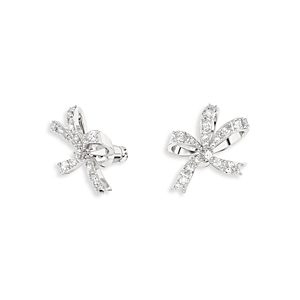 Swarovski Volta Crystal Bow Stud Earrings in Rhodium Plated- 4613463
