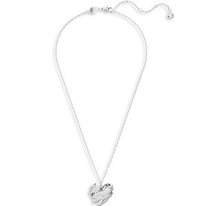 Swarovski Volta Pave Ribbon Heart Pendant Necklace in Rhodium Plated, 15.75-17.75- 4613466