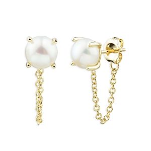 Bloomingdale's Cultured Freshwater Button Pearl Drop Earrings in 14K Yellow Gold - 100% Exclusive- 4634051