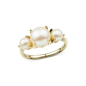 Bloomingdale's Cultured Freshwater Button Pearl Trio Ring in 14K Yellow Gold - 100% Exclusive- 4634048