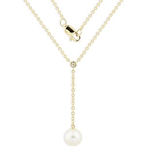 Bloomingdale's Cultured Pearl & Diamond Y Necklace in 14K Yellow Gold, 18 - 100% Exclusive- 4634056