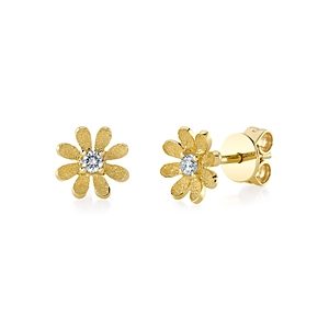 Moon & Meadow 14K Yellow Gold Diamond Flower Stud Earrings, 0.08 ct. t.w. - 100% Exclusive- 4625876