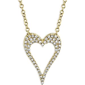 Moon & Meadow 14K Yellow Gold Diamond Open Heart Necklace, 18 - 100% Exclusive- 4625873