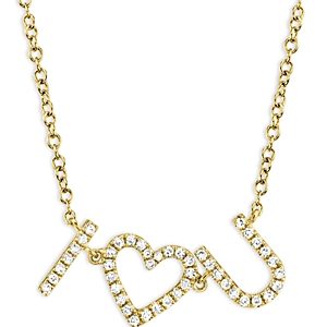 Moon & Meadow 14K Yellow Gold I Heart U Necklace with Diamonds, 18 - 100% Exclusive- 4625865