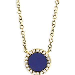 Moon & Meadow 14K Yellow Gold Lapis & Diamond Necklace, 18 - 100% Exclusive- 4625859