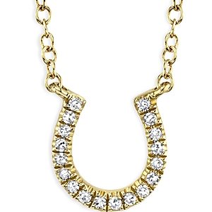 Moon & Meadow 14K Yellow Gold Horseshoe Necklace with Diamonds, 18 - 100% Exclusive- 4625857