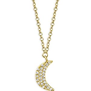 Moon & Meadow 14K Yellow Gold Diamond Crescent Moon Necklace, 18 - 100% Exclusive- 4625855
