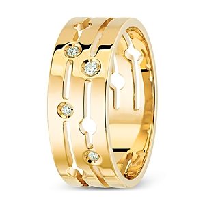 Dihn Van 18K Yellow Gold Pulse Diamond Medium Ring- 4002190