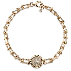 Bloomingdale's Diamond Pave Disc Link Bracelet in 14K Yellow Gold, 0.35 ct. t.w. - 100% Exclusive- 4630544