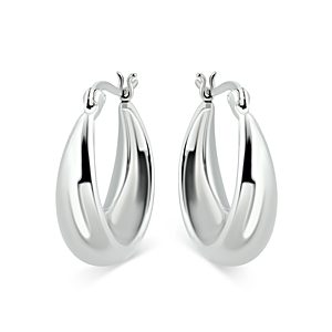 Aqua Graduated Oval Hoop Earrings in Sterling Silver - 100% Exclusive- 4631546