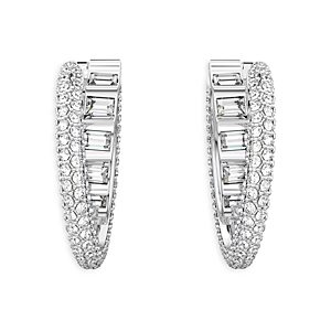 Swarovski Rota Pave & Baguette Crystal Double Hoop Earrings- 4613515