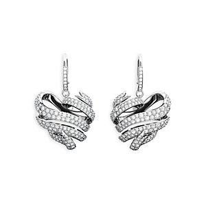 Swarovski Volta Pave Crystal Ribbon Heart Drop Earrings- 4613536