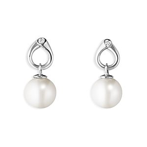 Georg Jensen 18K White Gold Magic Cultured Freshwater Pearl & Diamond Drop Earrings- 4438897