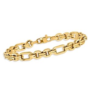 Bloomingdale's Men's Fancy True Double Narrow Link Bracelet in 14K Yellow Gold - 100% Exclusive- 4614253
