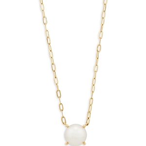 Bloomingdale's Cultured 14K Yellow Gold Freshwater Pearl Button Paperclip Necklace, 17 - 100% Exclusive- 4634055