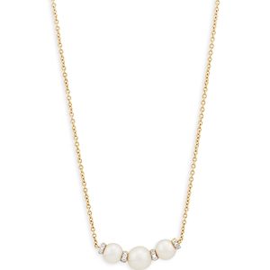 Bloomingdale's 14K Yellow Gold Cultured Freshwater Pearl & Diamond Accent Necklace, 18 - 100% Exclusive- 4634036